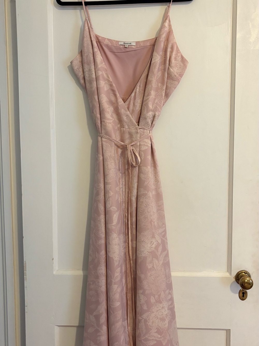 Madewell Blush Pink Floral Wrap Maxi Dress (#A0289)